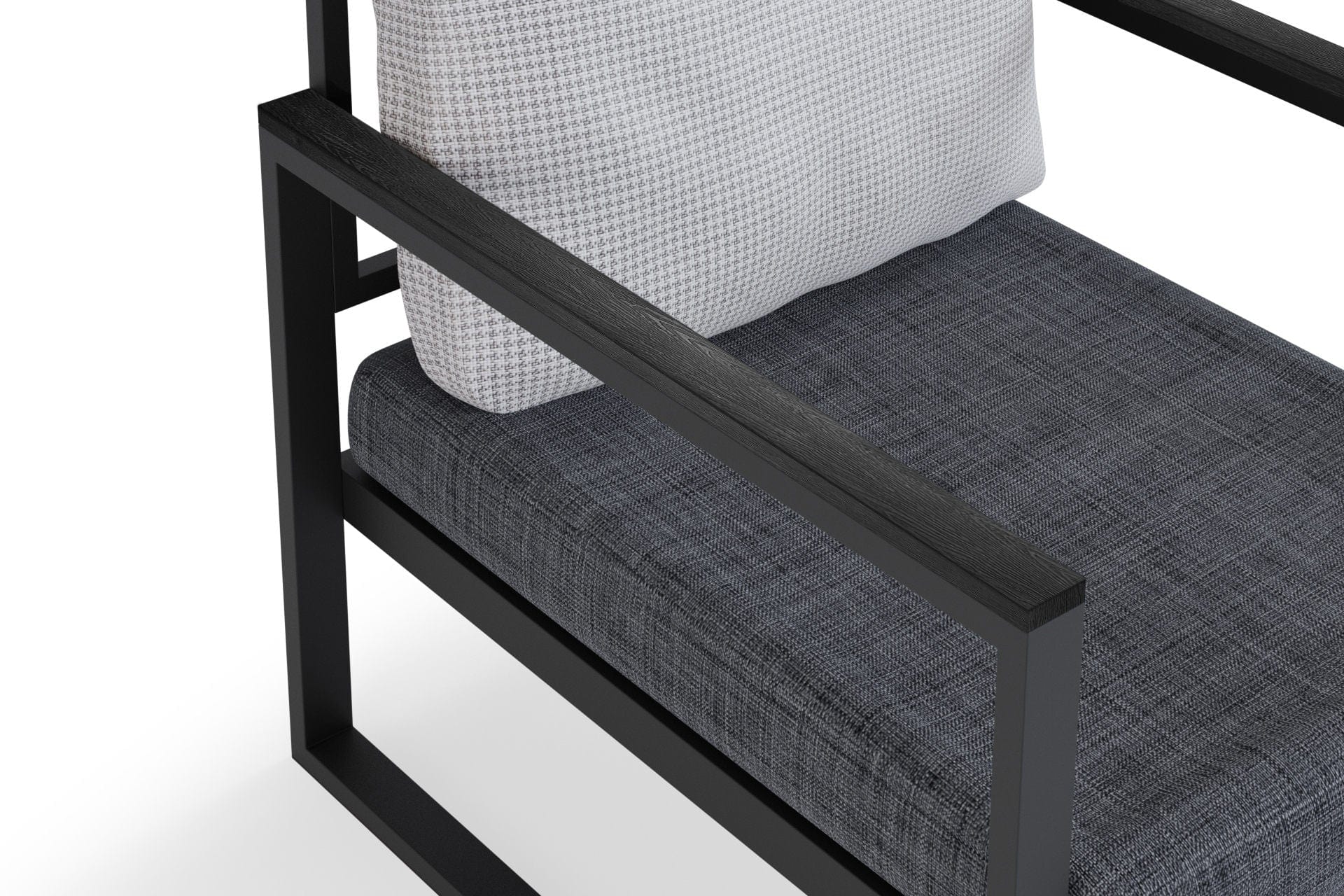 Asir Set mobilier gradina / terasa, Matis MTLKNP003 Gri / Negru, canapea 2 locuri + 2 fotolii fixe + masa de cafea