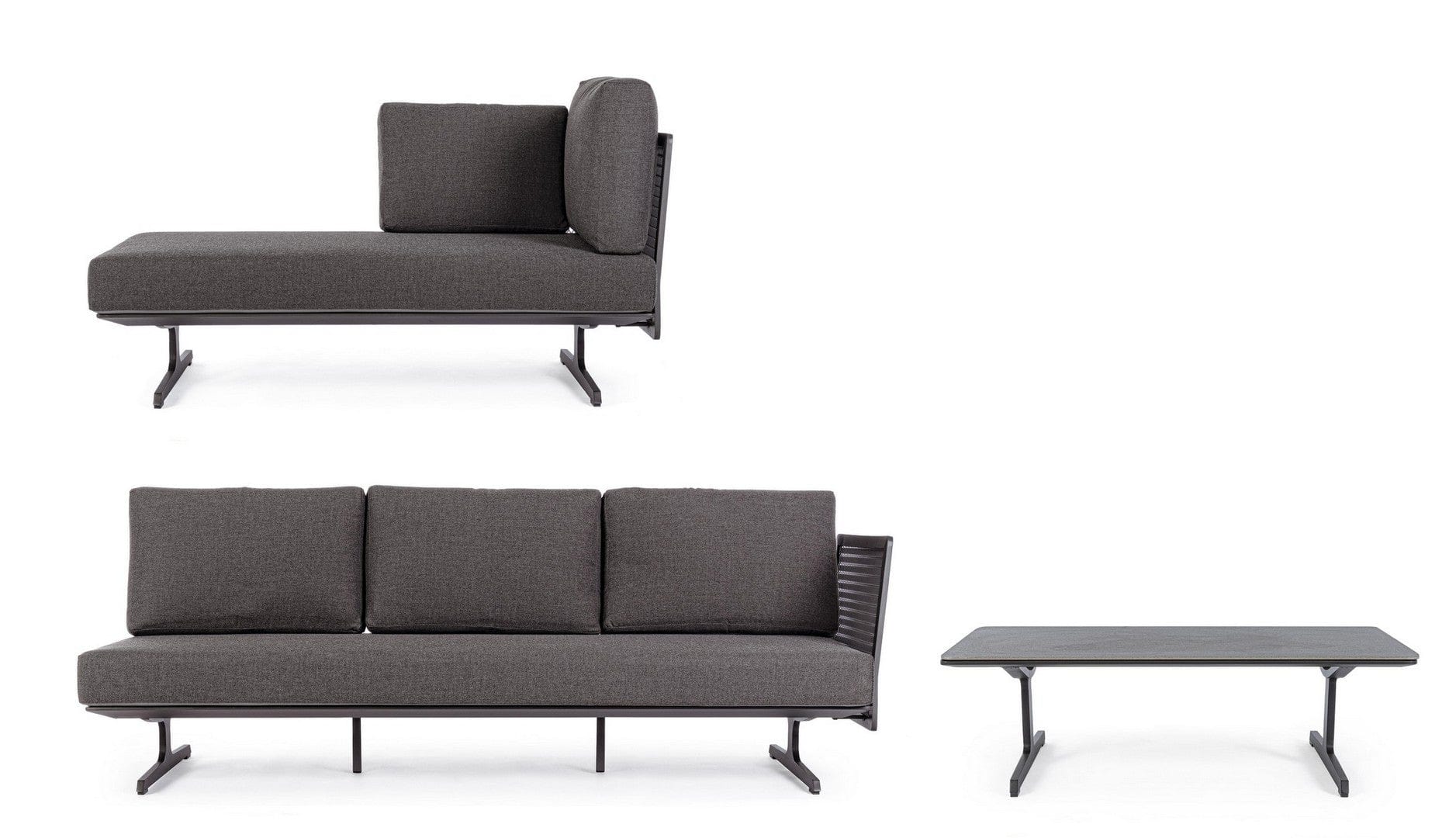 Set mobilier modular pentru gradina / terasa Althea Antracit, coltar 5 locuri + masa de cafea (9)