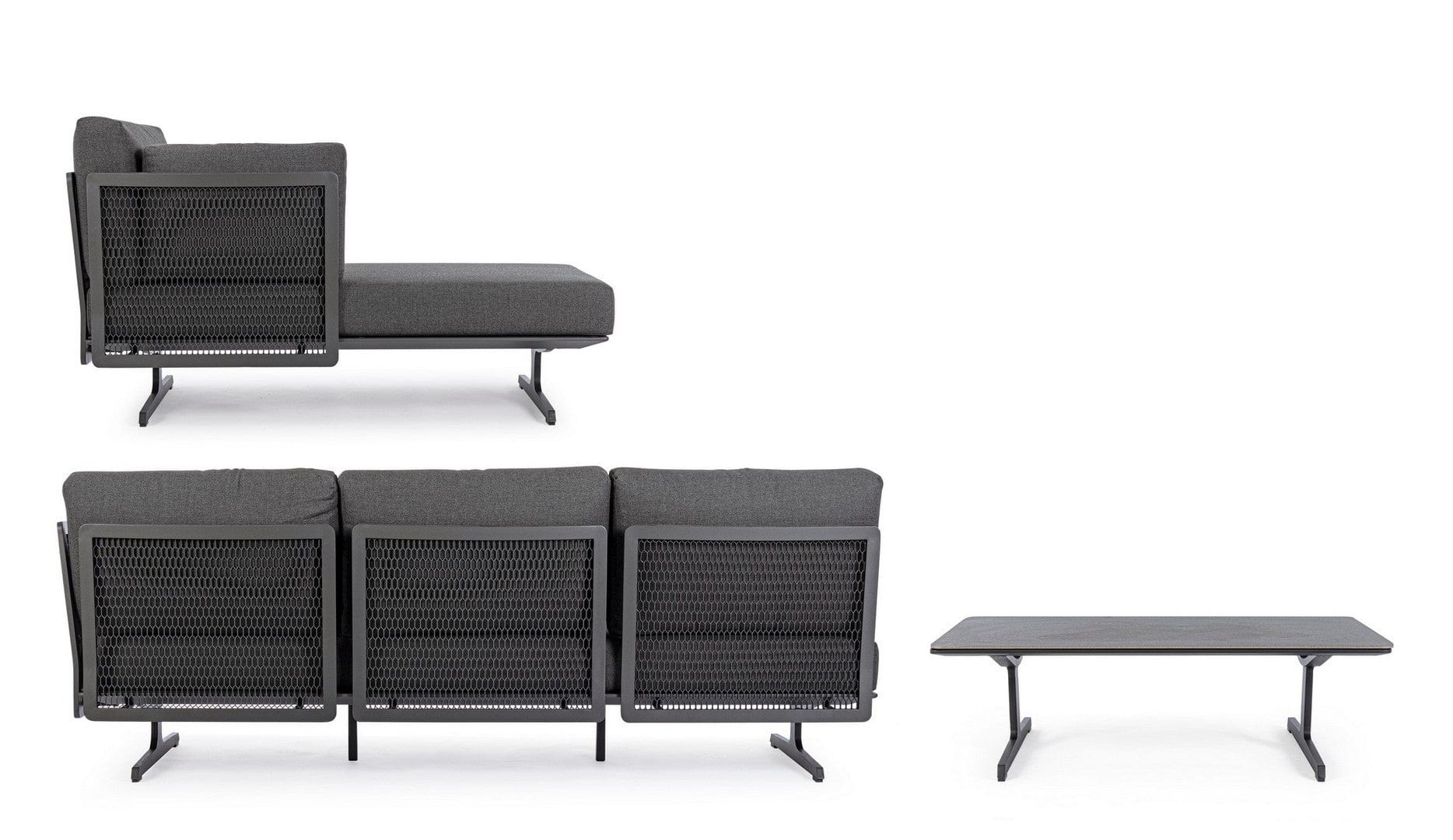 Set mobilier modular pentru gradina / terasa Althea Antracit, coltar 5 locuri + masa de cafea (10)