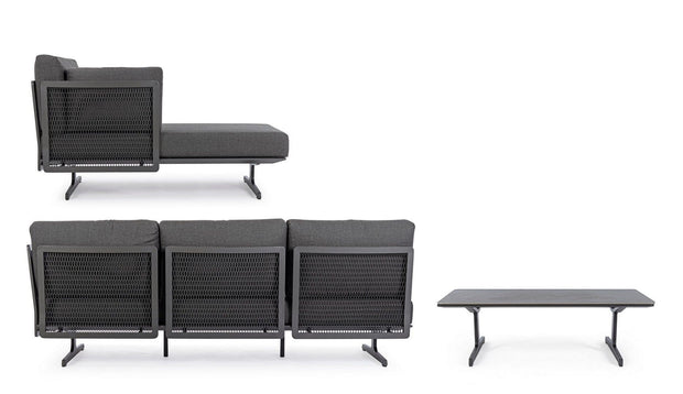 Set mobilier modular pentru gradina / terasa Althea Antracit, coltar 5 locuri + masa de cafea (10)