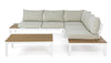 Set mobilier modular pentru gradina / terasa Elias Bej / Natural / Alb, coltar 5 locuri + masa de cafea (4)