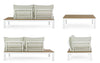 Set mobilier modular pentru gradina / terasa Elias Bej / Natural / Alb, coltar 5 locuri + masa de cafea (7)