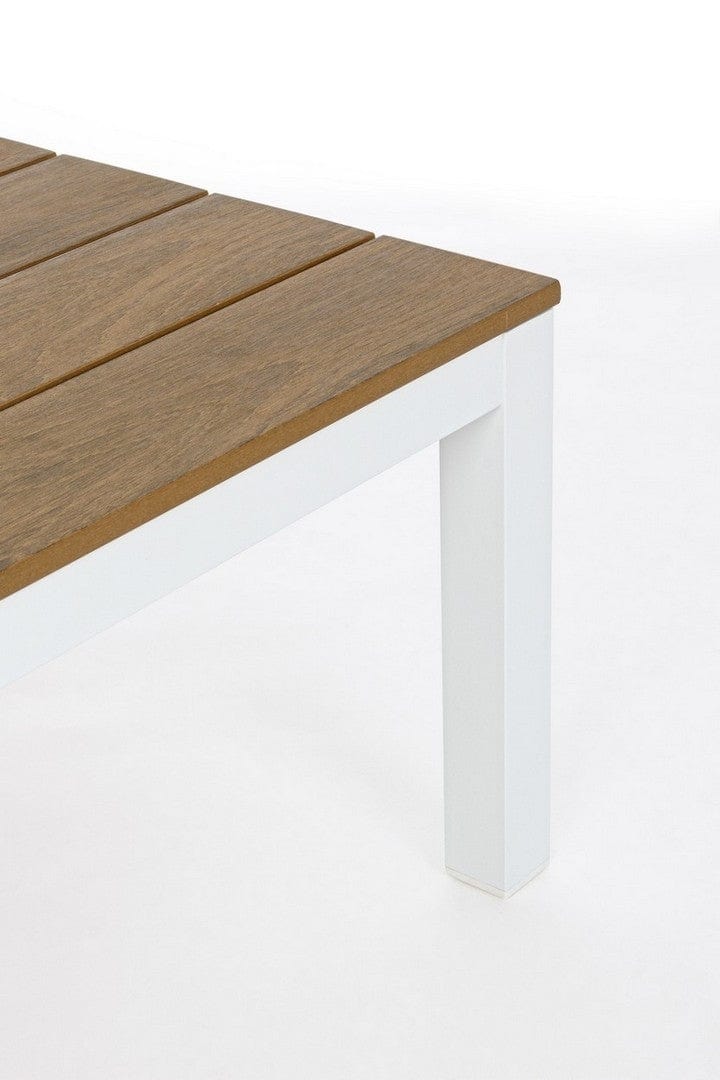 Set mobilier modular pentru gradina / terasa Elias Bej / Natural / Alb, coltar 5 locuri + masa de cafea (11)