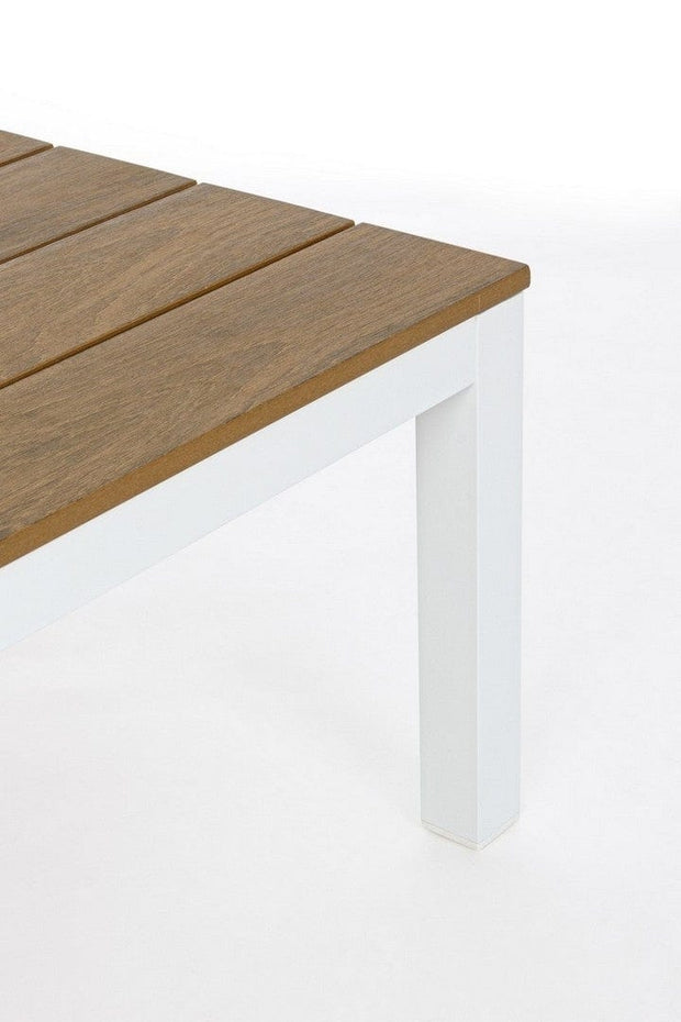 Set mobilier modular pentru gradina / terasa Elias Bej / Natural / Alb, coltar 5 locuri + masa de cafea (11)