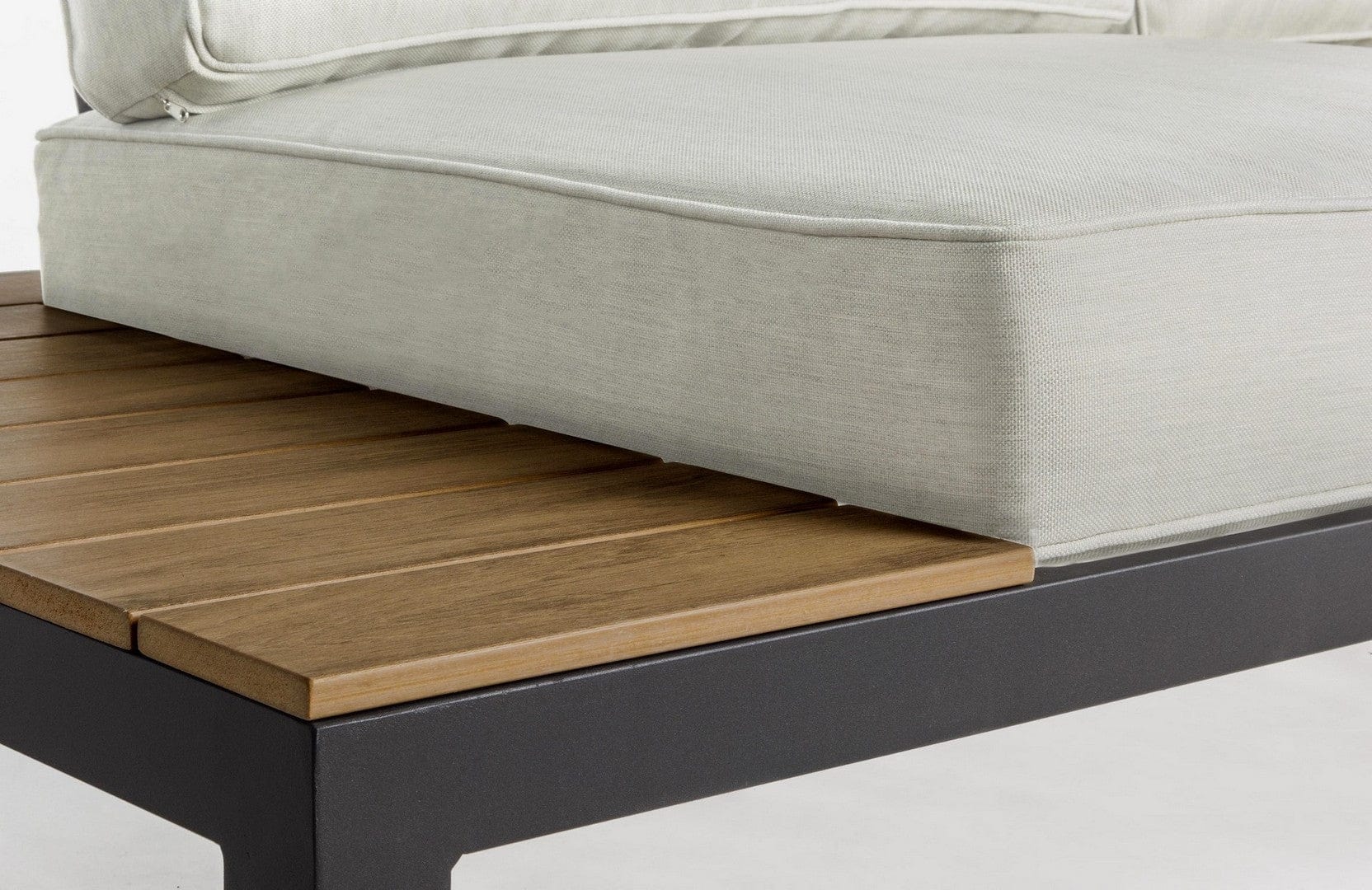 Set mobilier modular pentru gradina / terasa Elias Bej / Natural / Antracit, coltar 5 locuri + masa de cafea (7)