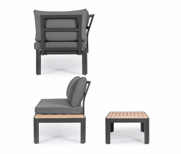 Set mobilier modular pentru gradina / terasa, Narelle Antracit / Natural, coltar 4 locuri + masa de cafea (7)