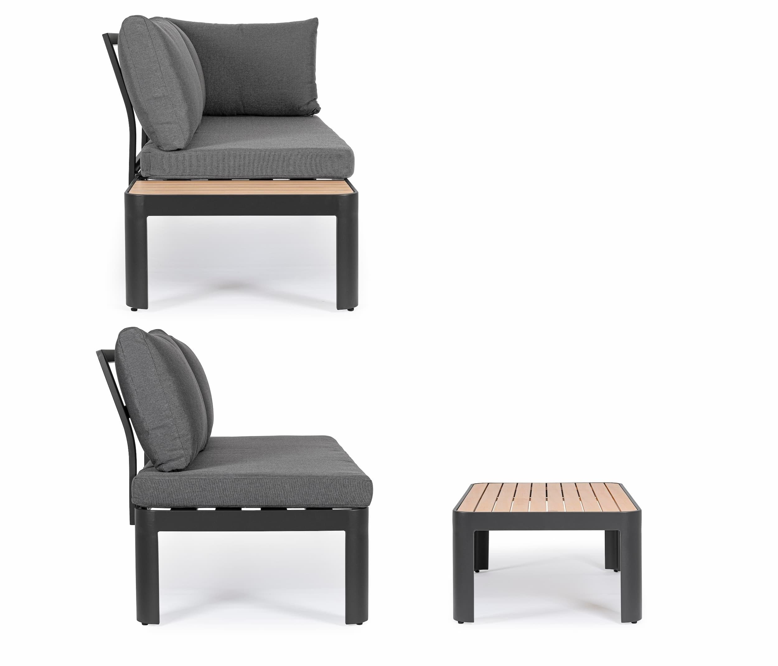 Set mobilier modular pentru gradina / terasa, Narelle Antracit / Natural, coltar 4 locuri + masa de cafea (9)