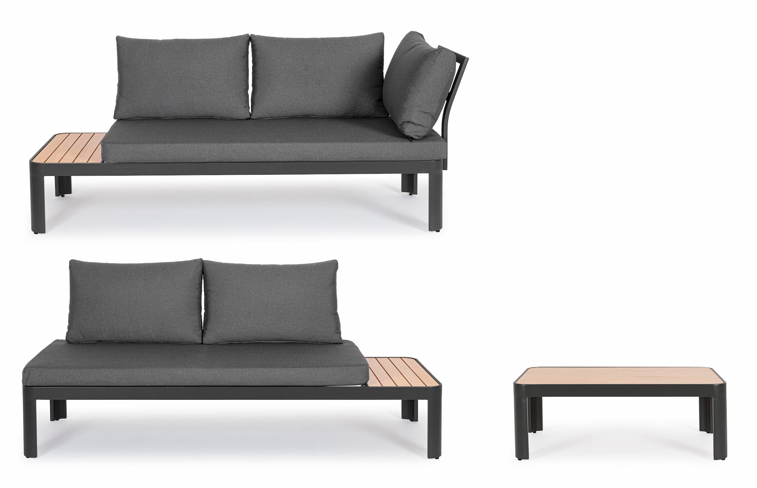 Set mobilier modular pentru gradina / terasa, Narelle Antracit / Natural, coltar 4 locuri + masa de cafea (11)