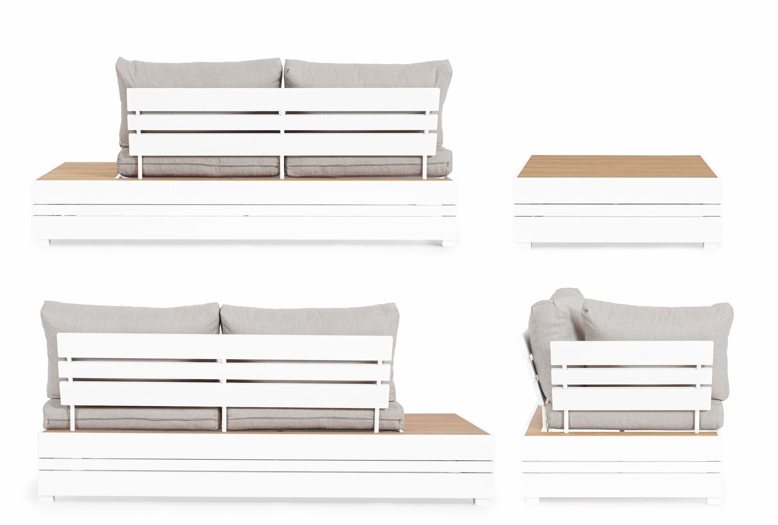 Set mobilier modular pentru gradina / terasa, Osten Gri / Natural / Alb, coltar 5 locuri + masa de cafea (6)