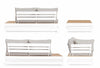 Set mobilier modular pentru gradina / terasa, Osten Gri / Natural / Alb, coltar 5 locuri + masa de cafea (6)