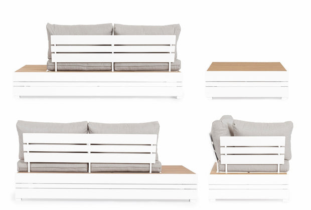 Set mobilier modular pentru gradina / terasa, Osten Gri / Natural / Alb, coltar 5 locuri + masa de cafea (6)