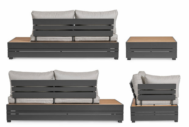 Set mobilier modular pentru gradina / terasa, Osten Gri / Natural / Antracit, coltar 5 locuri + masa de cafea (5)