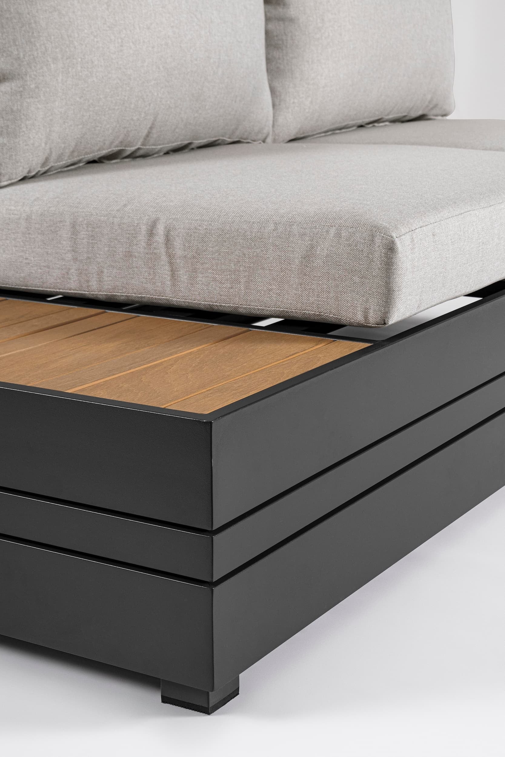 Set mobilier modular pentru gradina / terasa, Osten Gri / Natural / Antracit, coltar 5 locuri + masa de cafea (6)