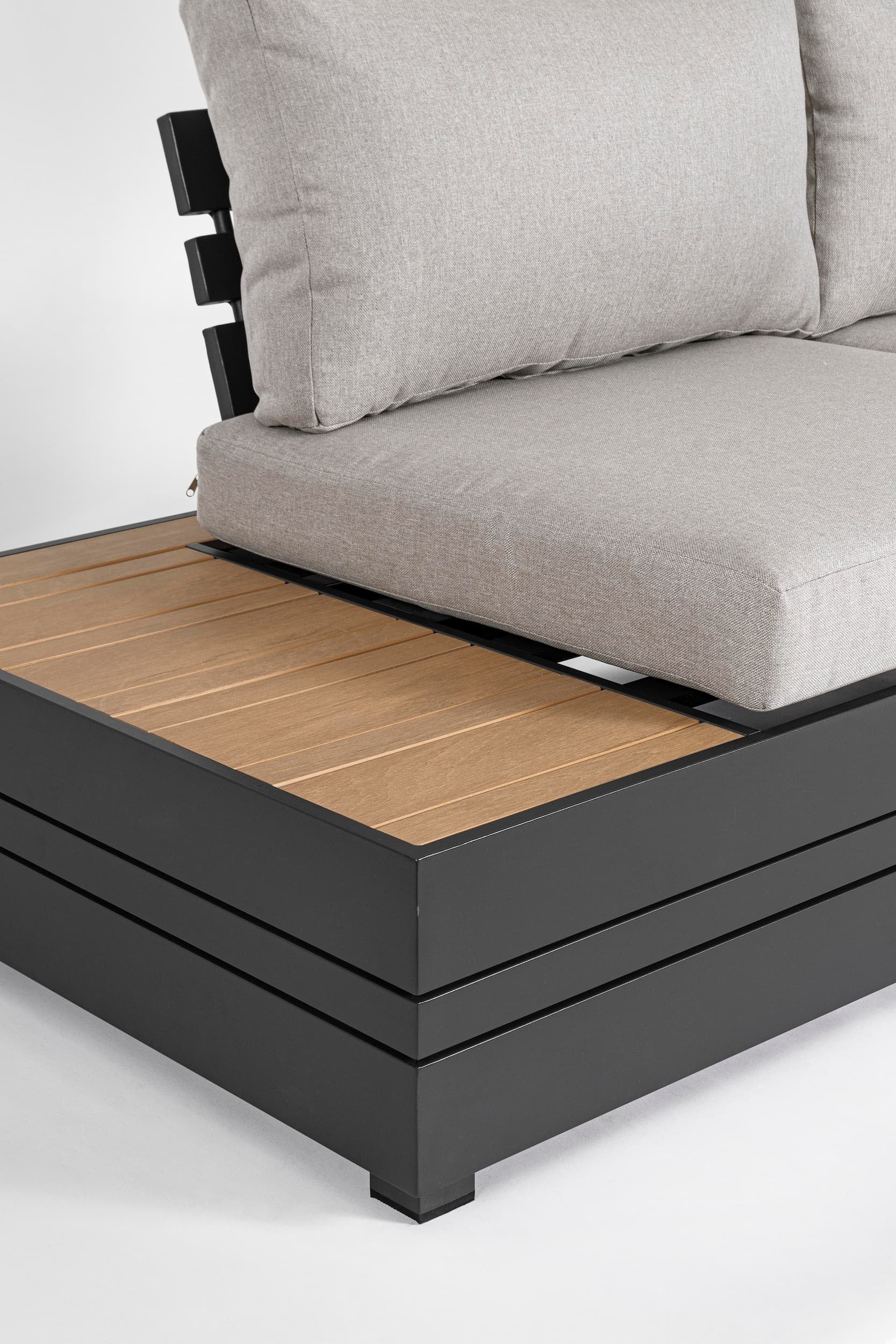 Set mobilier modular pentru gradina / terasa, Osten Gri / Natural / Antracit, coltar 5 locuri + masa de cafea (7)