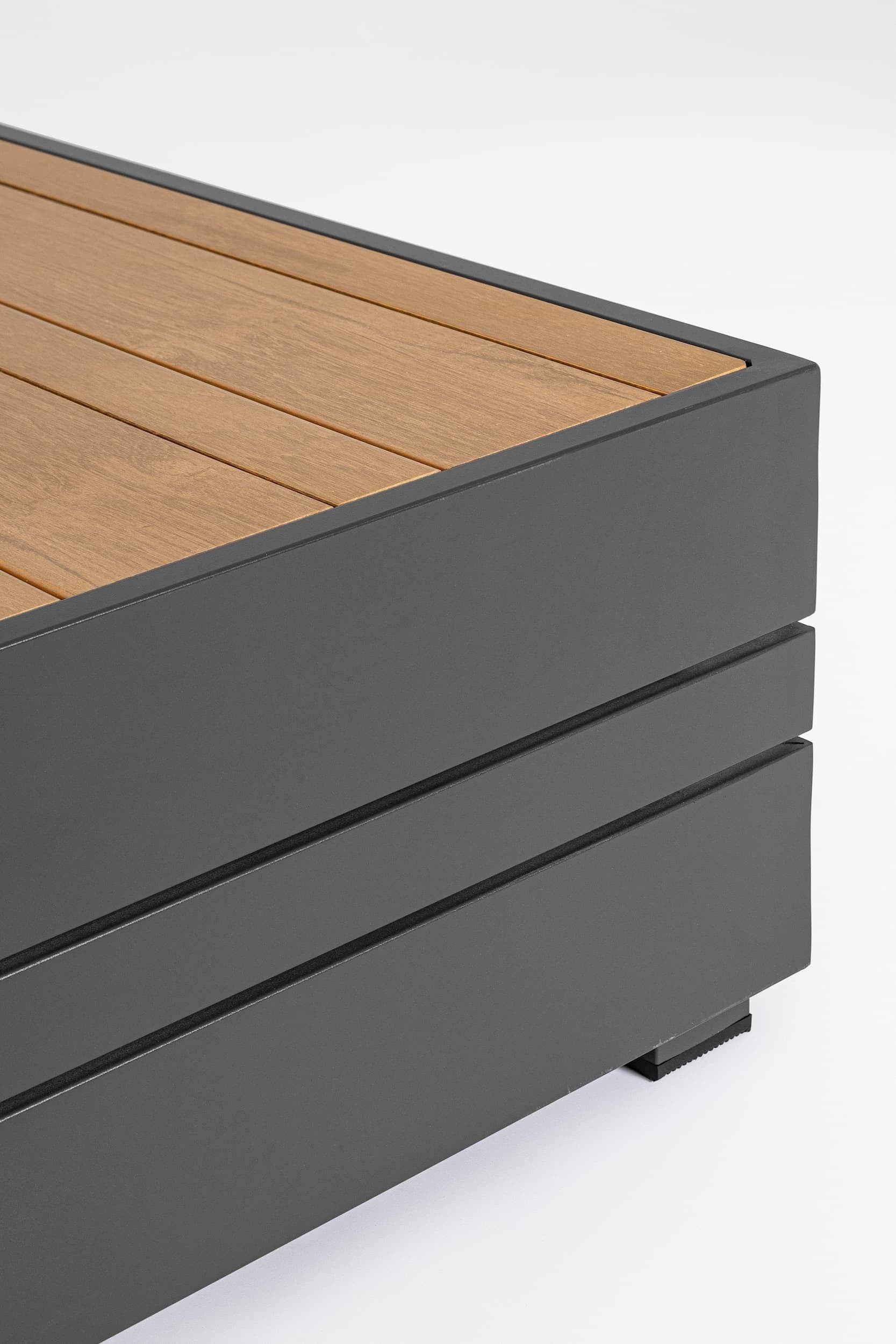 Set mobilier modular pentru gradina / terasa, Osten Gri / Natural / Antracit, coltar 5 locuri + masa de cafea (9)