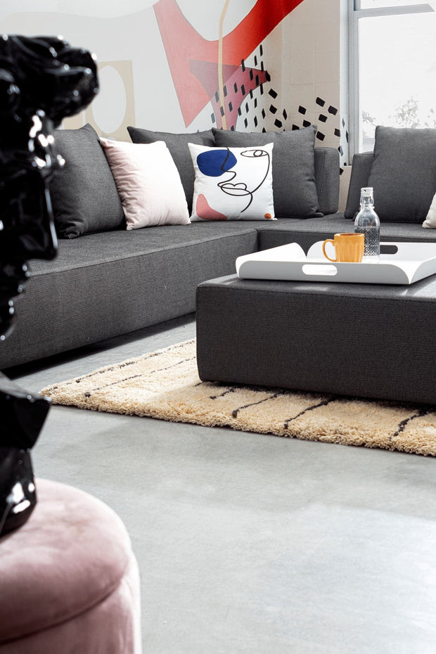 Set mobilier modular pentru gradina / terasa, Piper Antracit, coltar 5 locuri + taburet (4)