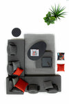 Set mobilier modular pentru gradina / terasa, Piper Antracit, coltar 5 locuri + taburet (6)