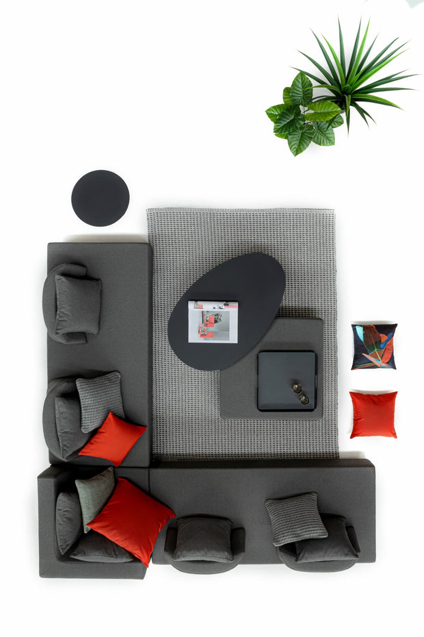 Set mobilier modular pentru gradina / terasa, Piper Antracit, coltar 5 locuri + taburet (6)