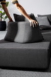 Set mobilier modular pentru gradina / terasa, Piper Antracit, coltar 5 locuri + taburet (9)