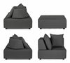 Set mobilier modular pentru gradina / terasa, Piper Antracit, coltar 5 locuri + taburet (12)