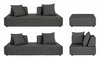 Set mobilier modular pentru gradina / terasa, Piper Antracit, coltar 5 locuri + taburet (13)