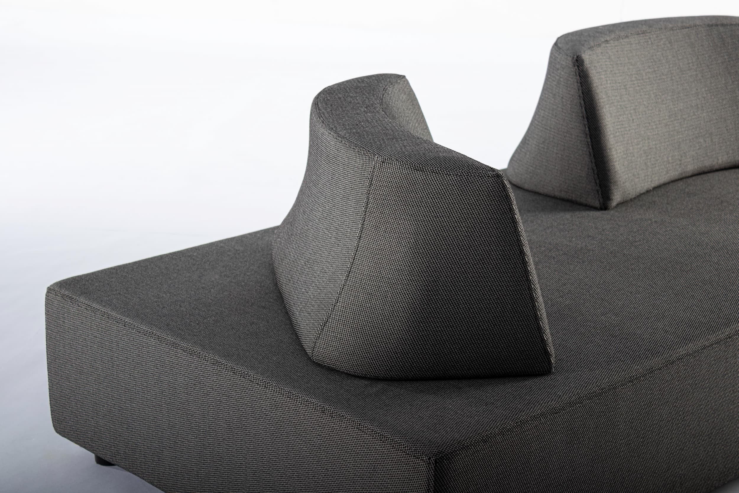 Set mobilier modular pentru gradina / terasa, Piper Antracit, coltar 5 locuri + taburet (15)