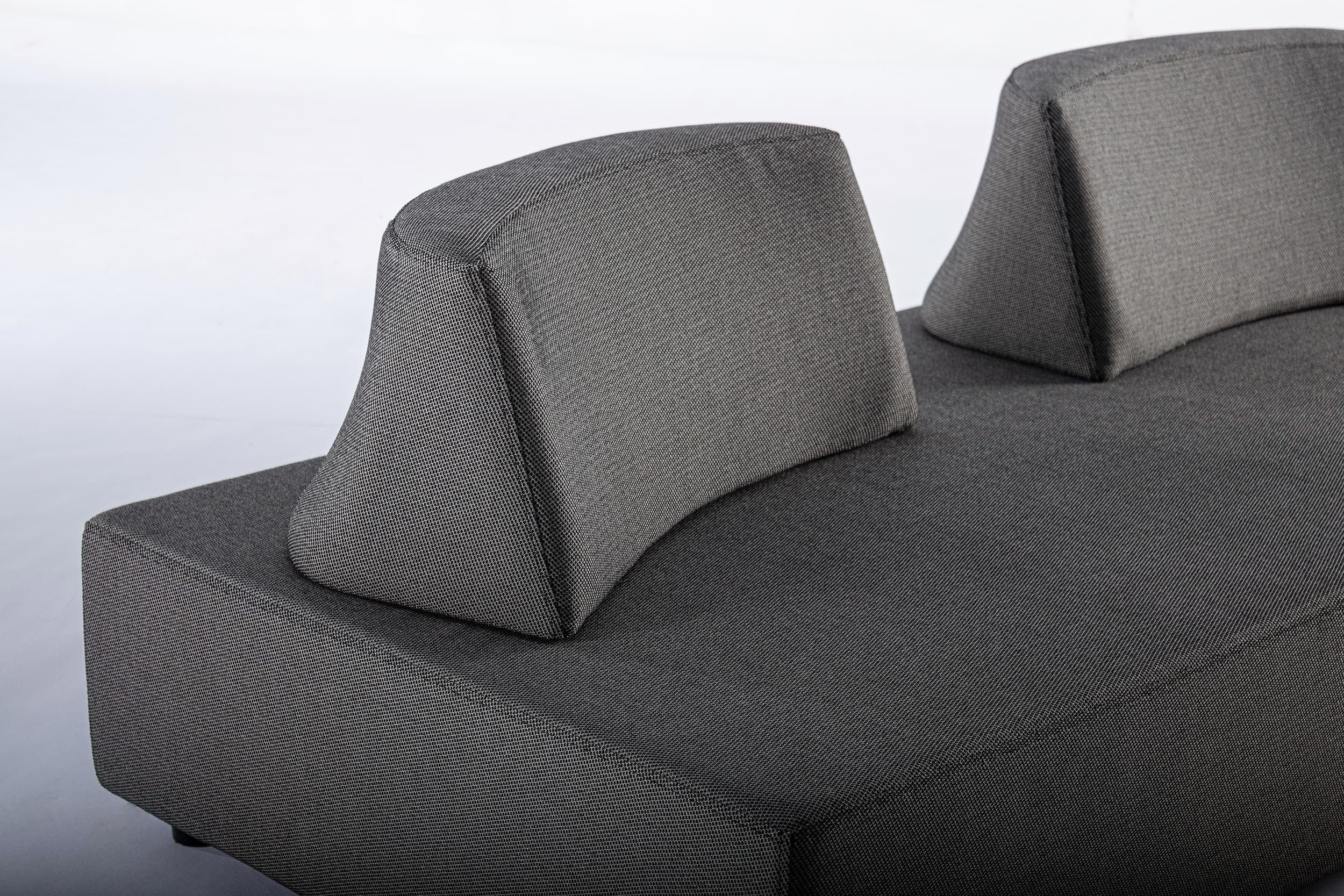 Set mobilier modular pentru gradina / terasa, Piper Antracit, coltar 5 locuri + taburet (16)
