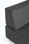 Bizzotto Set mobilier modular pentru gradina / terasa, Piper Antracit, coltar 5 locuri + taburet