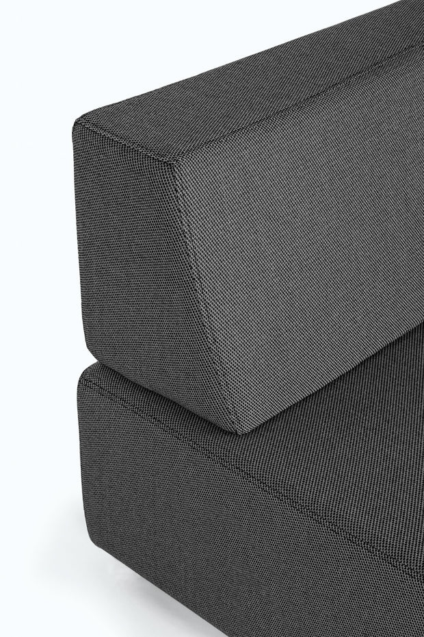 Bizzotto Set mobilier modular pentru gradina / terasa, Piper Antracit, coltar 5 locuri + taburet