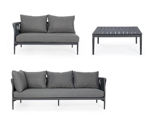 Set mobilier modular pentru gradina / terasa Rafael Antracit, coltar 5 locuri + masa de cafea (6)