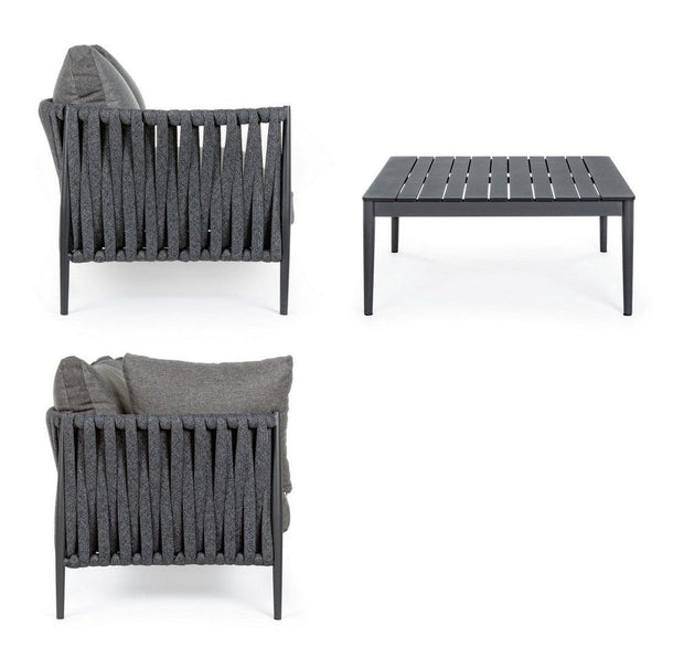 Set mobilier modular pentru gradina / terasa Rafael Antracit, coltar 5 locuri + masa de cafea (8)