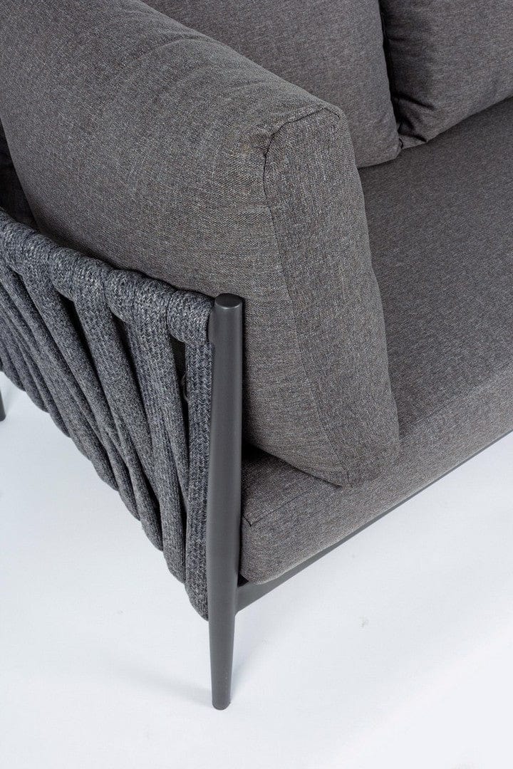 Set mobilier modular pentru gradina / terasa Rafael Antracit, coltar 5 locuri + masa de cafea (10)