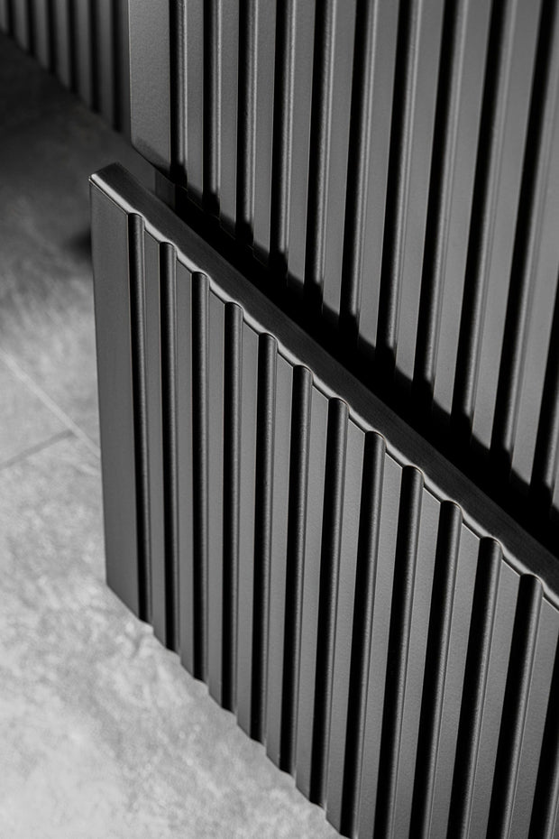 Set Mobilier pentru baie, din pal si MDF, 6 piese, 60 cm, Adel Apollo Negru Mat (8)