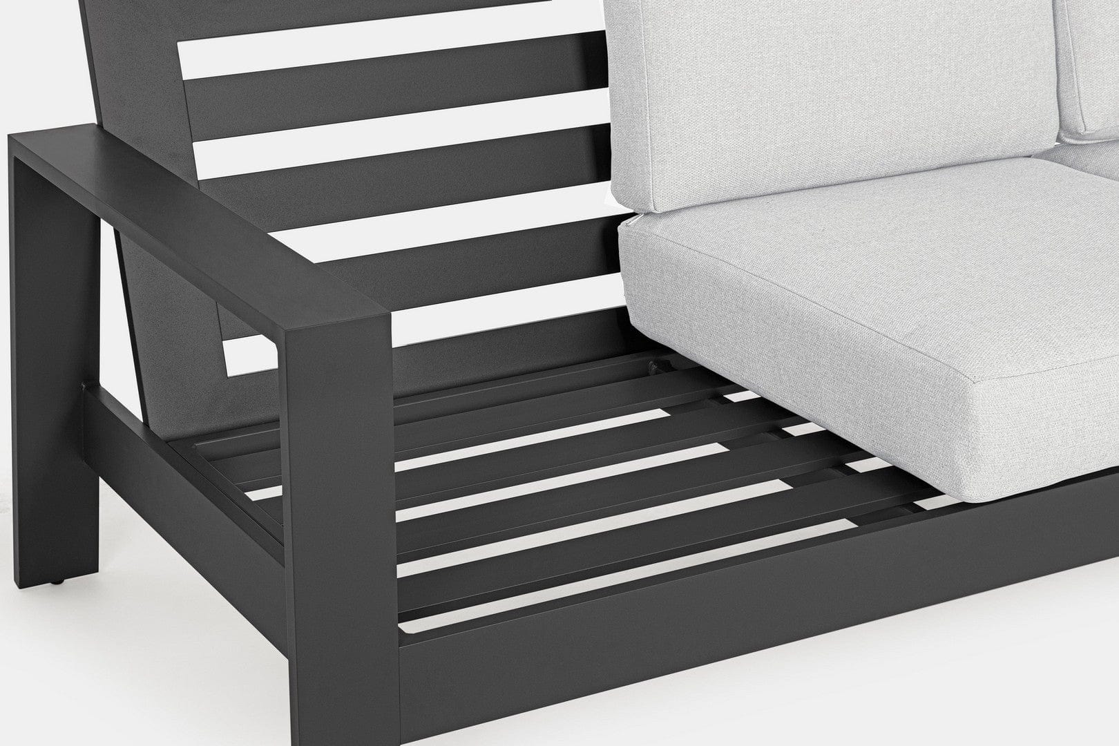 Set mobilier pentru gradina / terasa, Baltic Gri Deschis / Antracit, 2 fotolii + canapea 3 locuri + masa de cafea (8)