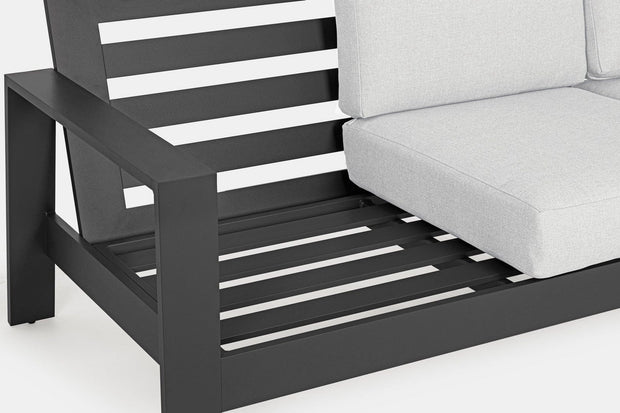 Set mobilier pentru gradina / terasa, Baltic Gri Deschis / Antracit, 2 fotolii + canapea 3 locuri + masa de cafea (8)