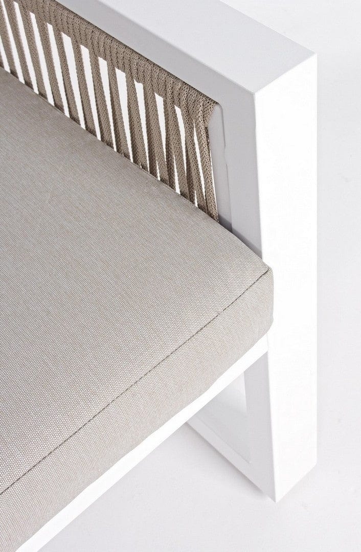 Set mobilier pentru gradina / terasa, Captiva Gri / Alb, 2 fotolii + canapea 2 locuri + masa de cafea (8)