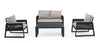 Set mobilier pentru gradina / terasa, Captiva Gri / Antracit, 2 fotolii + canapea 2 locuri + masa de cafea (2)