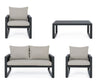Set mobilier pentru gradina / terasa, Captiva Gri / Antracit, 2 fotolii + canapea 2 locuri + masa de cafea (4)