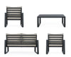 Set mobilier pentru gradina / terasa, Captiva Gri / Antracit, 2 fotolii + canapea 2 locuri + masa de cafea (5)