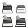 Set mobilier pentru gradina / terasa, Captiva Gri / Antracit, 2 fotolii + canapea 2 locuri + masa de cafea (6)