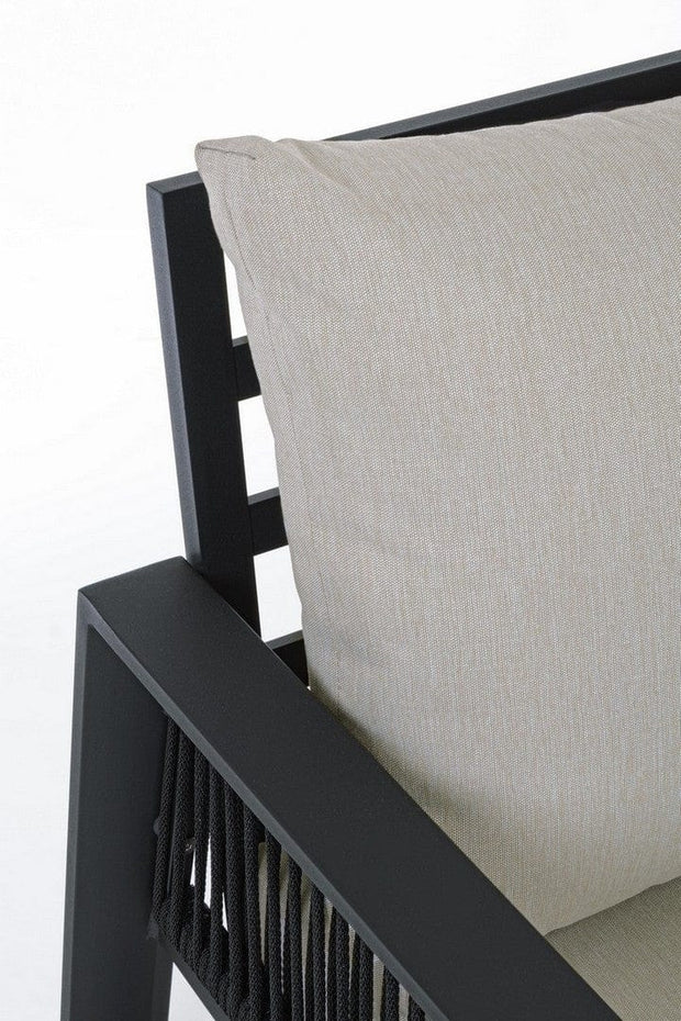 Set mobilier pentru gradina / terasa, Captiva Gri / Antracit, 2 fotolii + canapea 2 locuri + masa de cafea (7)
