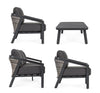 Set mobilier pentru gradina / terasa, Cordova Antracit, 2 fotolii + canapea 3 locuri + masa de cafea (7)