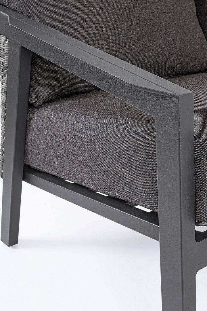 Set mobilier pentru gradina / terasa, Cordova Antracit, 2 fotolii + canapea 3 locuri + masa de cafea (10)