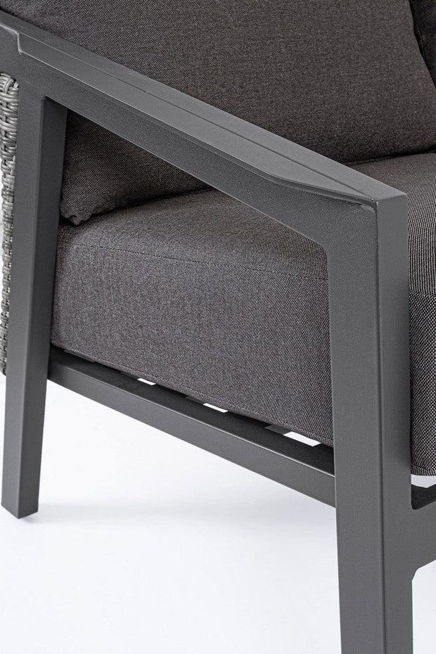 Set mobilier pentru gradina / terasa, Cordova Antracit, 2 fotolii + canapea 3 locuri + masa de cafea (10)