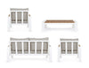Set mobilier pentru gradina / terasa, Einar Natural / Alb, 2 fotolii + canapea 2 locuri + masa de cafea (5)