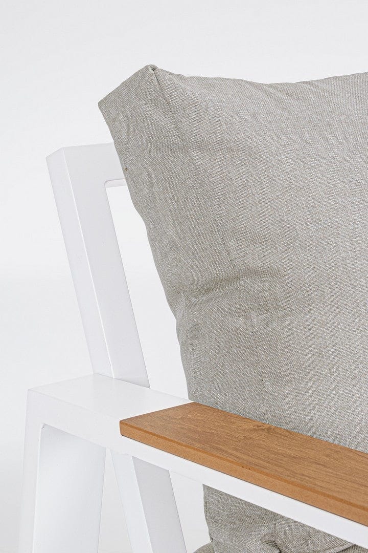 Set mobilier pentru gradina / terasa, Einar Natural / Alb, 2 fotolii + canapea 2 locuri + masa de cafea (7)