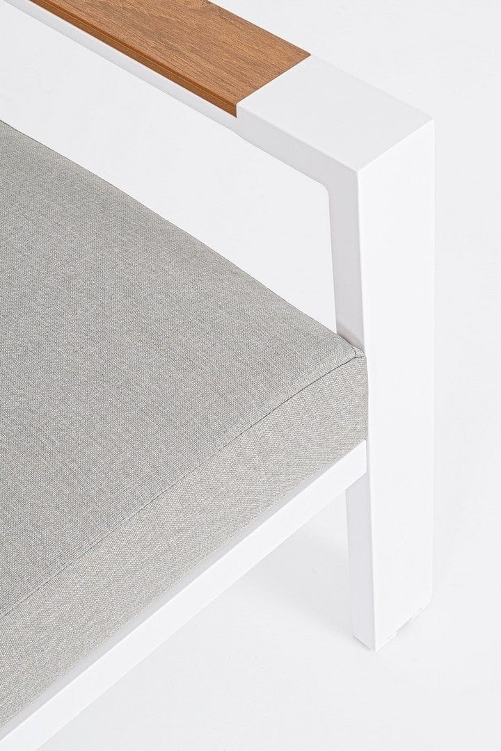 Set mobilier pentru gradina / terasa, Einar Natural / Alb, 2 fotolii + canapea 2 locuri + masa de cafea (8)