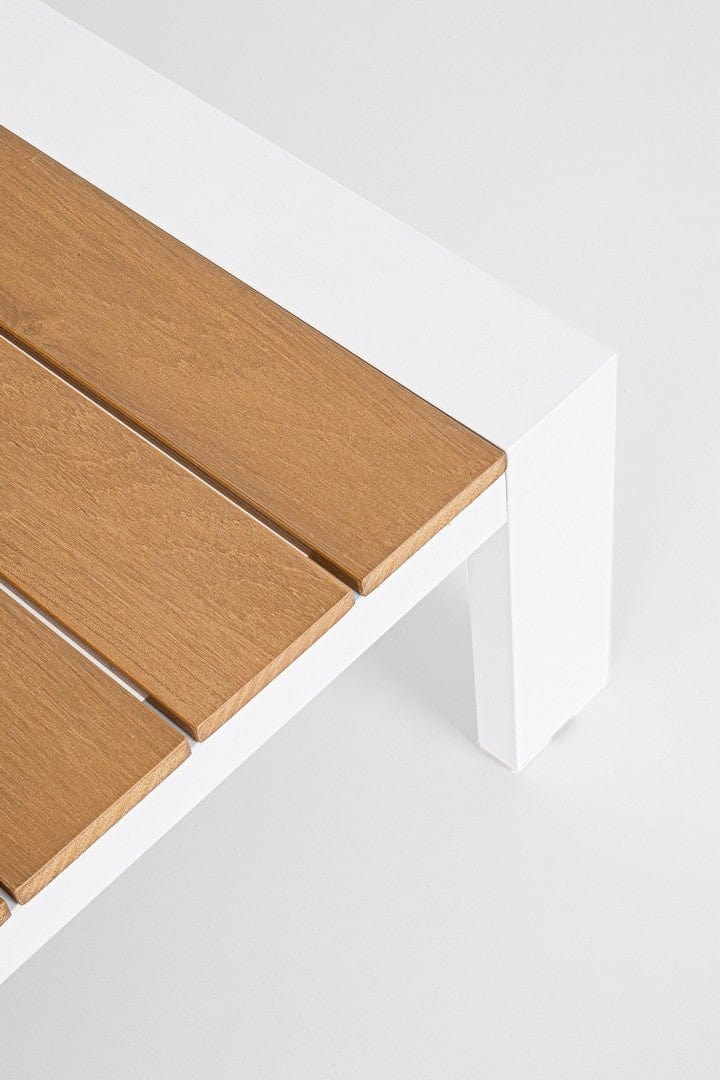 Set mobilier pentru gradina / terasa, Einar Natural / Alb, 2 fotolii + canapea 2 locuri + masa de cafea (9)