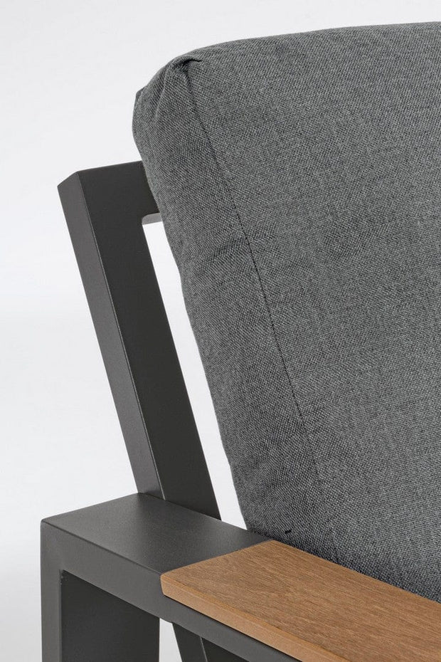 Set mobilier pentru gradina / terasa, Einar Natural / Antracit, 2 fotolii + canapea 2 locuri + masa de cafea (8)