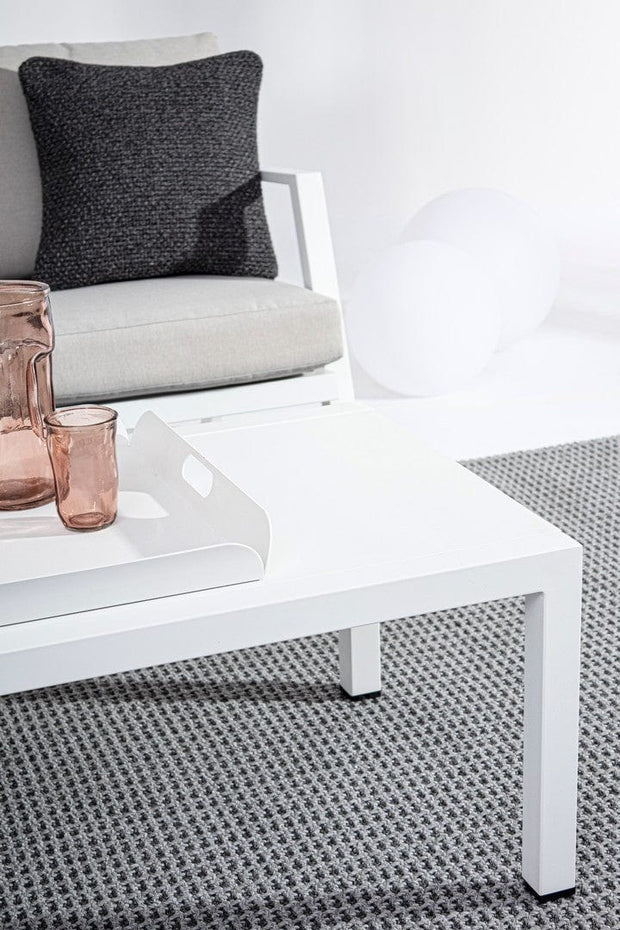 Set mobilier pentru gradina / terasa, Harleys Gri / Alb, 2 fotolii + canapea 2 locuri + masa de cafea (2)